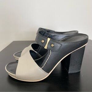 NAKED FEET Tyngg Heeled Slip On Sandal - Black Gray Size 9